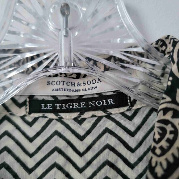 Scotch & Soda Le Tigre Noir Patterned Long Sleeve Button Up Shirt Size Small - Picture 3 of 8